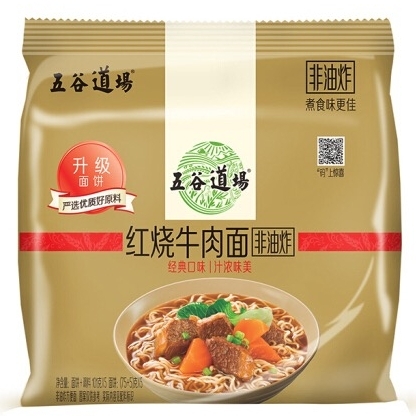五谷道场 红烧牛肉面/香辣牛肉面 101g*5包装