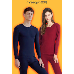 三枪 男女款 100%精梳棉保暖内衣套装