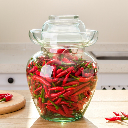 Tianxi 天喜 加厚玻璃腌菜坛子 5斤装 送清洁刷