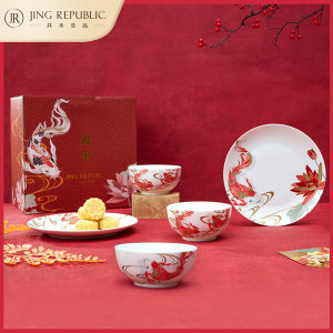 共禾京品 好运锦鲤礼盒 碗盘组合5件套 29.9元包邮