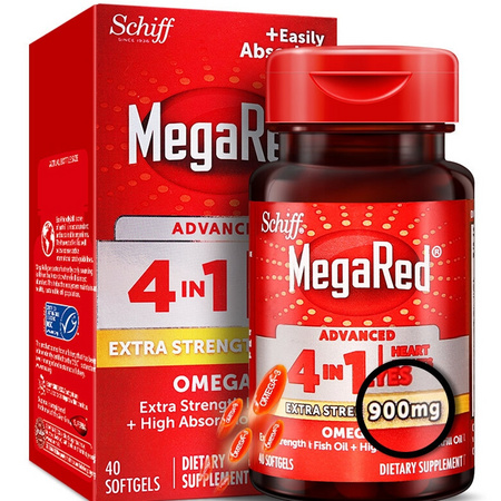 Schiff 四合一磷虾油鱼油软胶囊omega-3 900mg 40粒 *4件