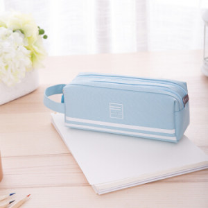 deli 得力 66772 大容量多层笔袋 冰蓝 *5件