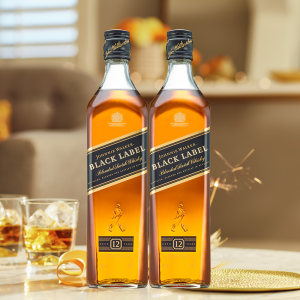 英国原产 尊尼获加 12年陈酿 黑牌调配威士忌 500ml*2瓶 260元包邮