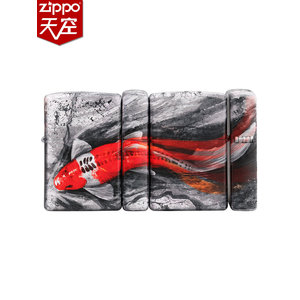 美国原机进口 Zippo 19秋季新款 幸运锦鲤个性彩印 16孔防风打火机 228元包邮