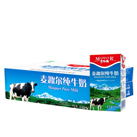 88VIP：新疆 麦趣尔纯牛奶家庭装 250ml*24盒 *3件