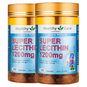 澳洲进口 HealthyCare 大豆卵磷脂胶囊 100粒*2瓶 血管清道夫