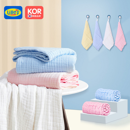 丽乐适 婴儿六层纱口水巾 4条装