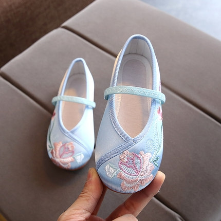 QUTIERSAR 曲缇莎 儿童刺绣布鞋