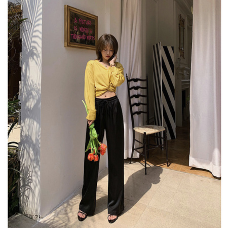 云美莎 728 女士高腰阔腿裤