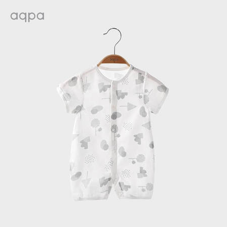 aqpa 婴儿纯棉短袖连体衣
