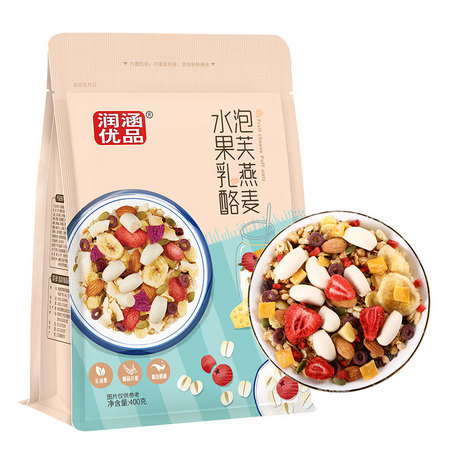 润涵 50%水果乳酪泡芙奇亚籽燕麦片 400g/袋