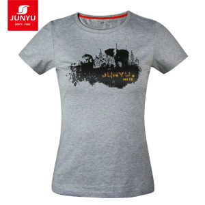 1.4折 君羽 超柔长绒棉面料 女针织印花T恤