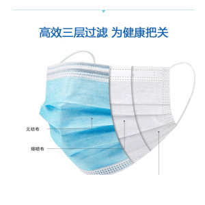 贝西普 一次性三层含熔喷层口罩  50片