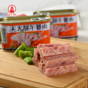 江楼 猪肉午餐肉罐头 猪肉含量高于85% 可见大肉粒 200g*3罐