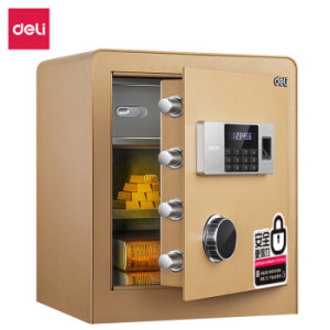 deli 得力 27115 保险柜 香槟金（指纹锁+密码锁）
