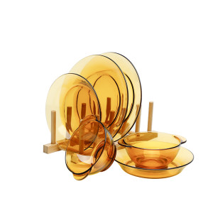 钢化玻璃发明者 法国进口 多莱斯 钢化玻璃碗碟 6件套