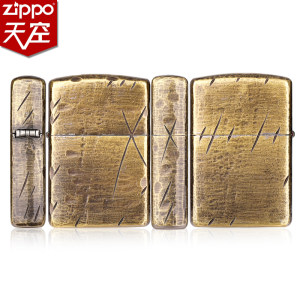美国原机进口 Zippo 19夏季新款 手工做旧黄铜刀痕 16孔防风打火机 313元包邮