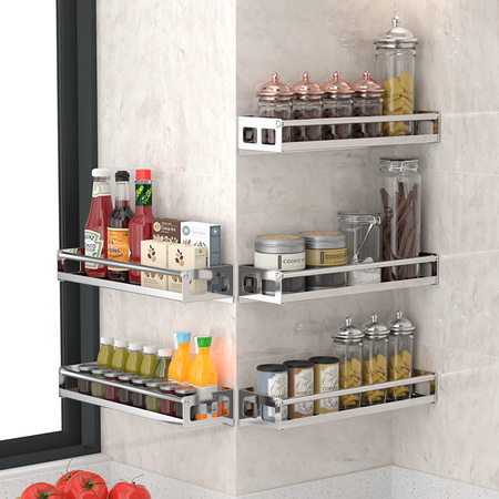 微立 免打孔不锈钢厨房置物架 20cm