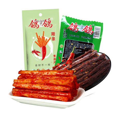 鸽鸽 蒜香豆角干+果蔬辣条 280g+280g 共20袋