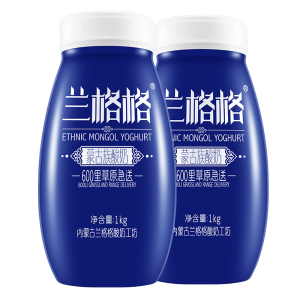 兰格格 1.3倍浓缩 原味纯酸奶 2斤*2瓶 含乳量≥98%