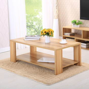 京东PLUS会员：雅美乐 Y1422 实木茶几 浅胡桃色100*50*42cm