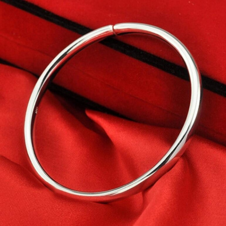 五朵云 S925纯银素圈手镯