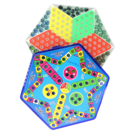 路狮 弹珠跳棋 飞行棋 二合一版 送6颗备用棋