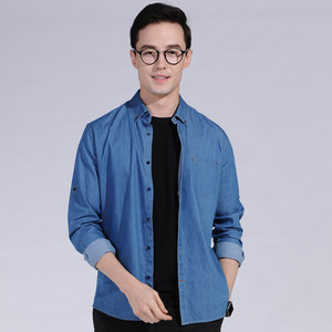 vstarry 100%纯棉水洗牛仔衬衫 日式休闲 39元包邮