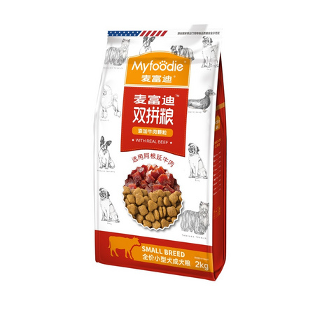 Myfoodie 麦富迪 宠物狗粮 小型成犬粮 牛肉双拼 2kg