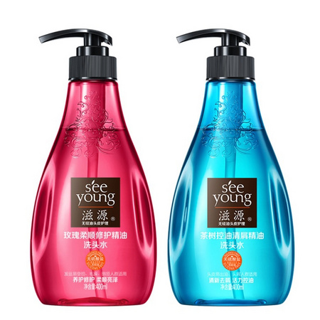 SEEYOUNG 滋源 无硅油玫瑰柔顺洗发水 400ml*2