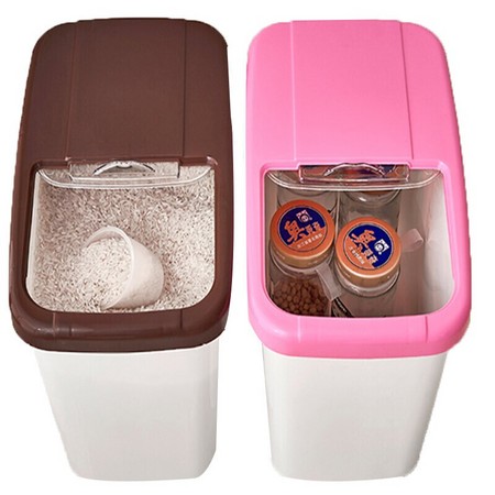 莱杉 塑料米桶+量米杯 15斤大米可装