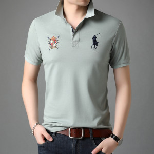 路之谐 男士短袖绣花polo衫