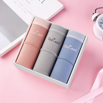 Eve’s Wish 燕之花 B18012 女士纯棉中高腰内裤 3条装 M-XL码