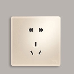 ERA 公元 磨砂香槟金五孔插座