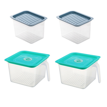 洪客 厨房收纳保鲜盒 1100ml*2+1500ml*2