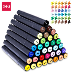 凑单品： deli 得力 70701-36 方杆双头酒精油性专业马克笔套装 36色