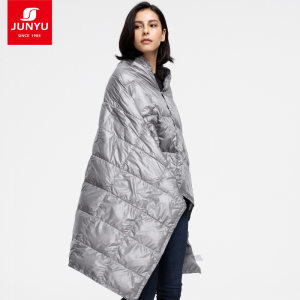 君羽 800蓬45克90%鹅绒 可收纳便携式羽绒毯 空调毯 展开后160*100cm