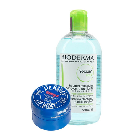 德玛 深层舒妍卸妆水 蓝水 500ml（赠小蓝瓶唇膏）