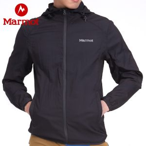 土拨鼠 男士防泼水透气连帽皮肤风衣