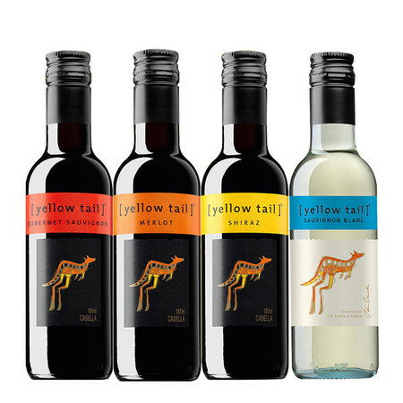 Yellow Tail 黄尾袋鼠 西拉+梅洛+赤霞珠+长相思 187ml*4支