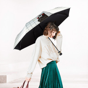 海螺 创意三/五折 黑胶防晒叠晴雨伞 UPF50+