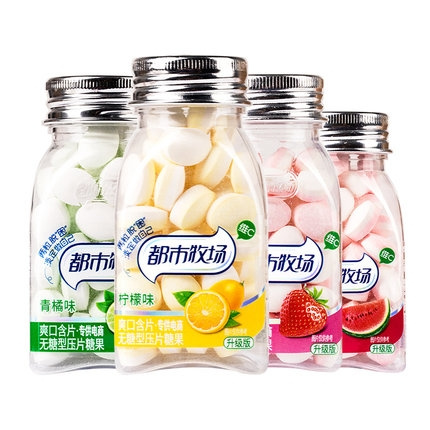 都市牧场 清口含片 38g*4瓶 送21.8g小红瓶2瓶