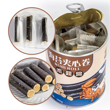 鱼斗蟹 海苔夹心卷 肉松蟹黄咸蛋黄 100g*2罐