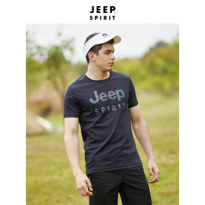 吉普 2020春夏季新款 男士纯棉印花T恤