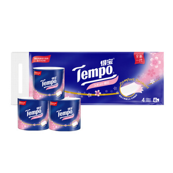 京东PLUS会员：Tempo 得宝 樱花香味 有芯卷纸 4层*160g*10卷 +凑单品