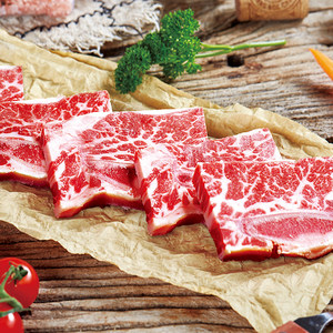 鸿亮 黑椒牛仔骨 牛肋排雪花牛肉6袋/1200g