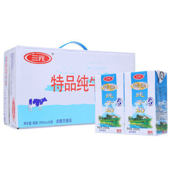 SANYUAN 三元 特品纯牛奶 250ml*24盒 *3件