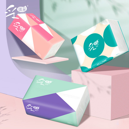 采琪采 白色抽纸 4层加厚280张 8包