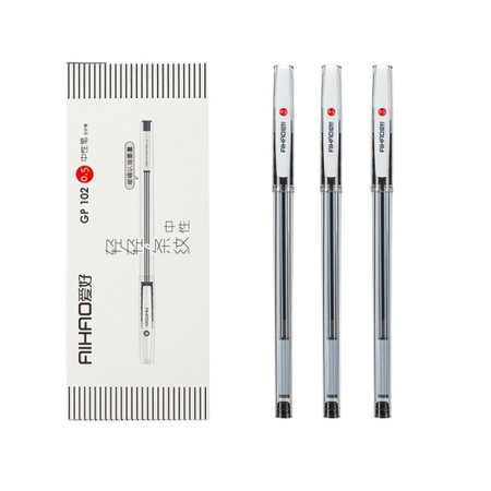 AIHAO 爱好 全针管中性笔 12支