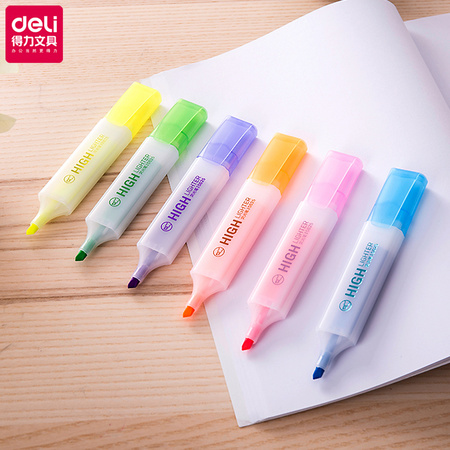 deli 得力 荧光标记笔 2支
